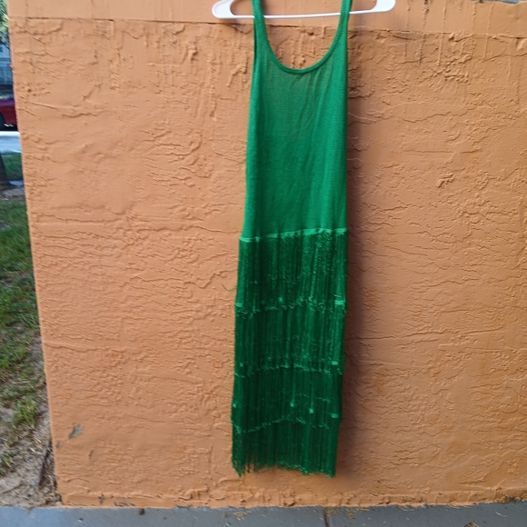 Green Fringe Maxi Dress - Picture 1 of 1